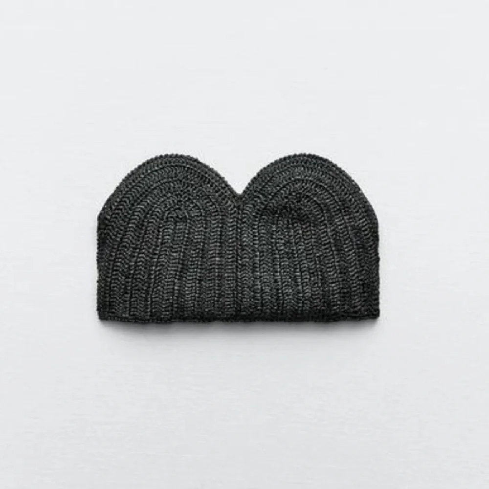 Zara Black Crocheted Strapless Crop Top - Picture 4 of 9